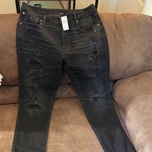 American Eagle Outfitters Black Distressed Jeans